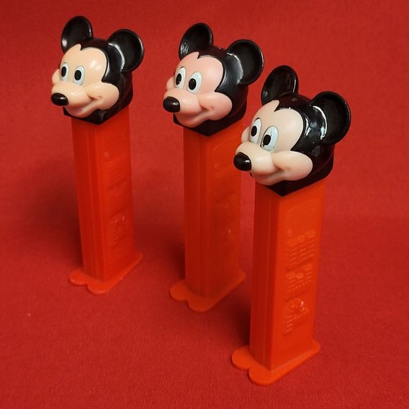 Vintage Mickey Mouse Pink Face Pez Dispensers Set of 3 - Picture 12 of 14